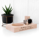 Personalised Solid Oak Watch Stand: 7 - Handwriting - Storage By Gift Moments