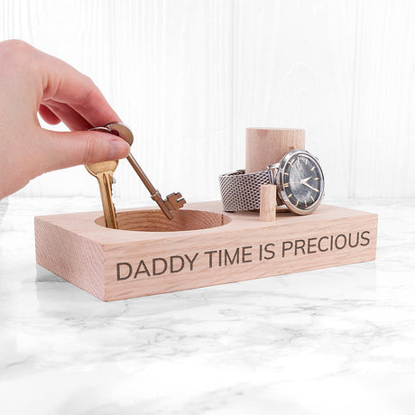 Personalised Solid Oak Watch Stand: 6 - Sans Serif - Storage By Gift Moments