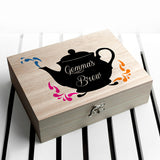 Personalised Wooden Tea Box with Pukka Selection: 6 - Tea Boxes By Gift Moments