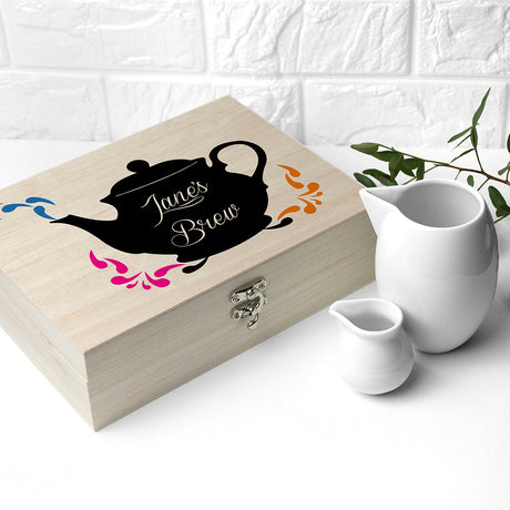 Personalised Wooden Tea Box with Pukka Selection: 5 - Tea Boxes By Gift Moments