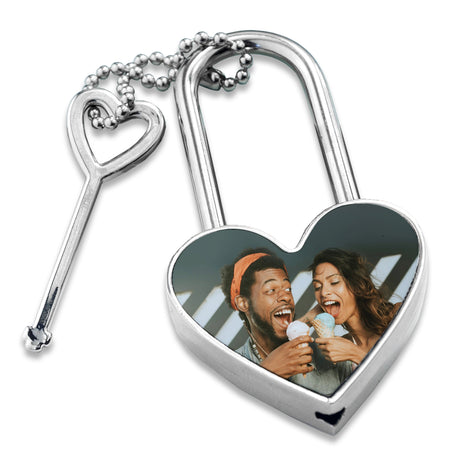 Personalised Heart Shaped Memory Padlock: 6 - Keyrings By Gift Moments