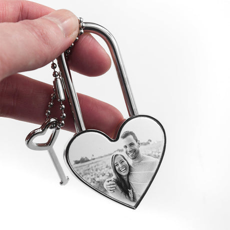 Personalised Heart Shaped Memory Padlock: 5 - Keyrings By Gift Moments