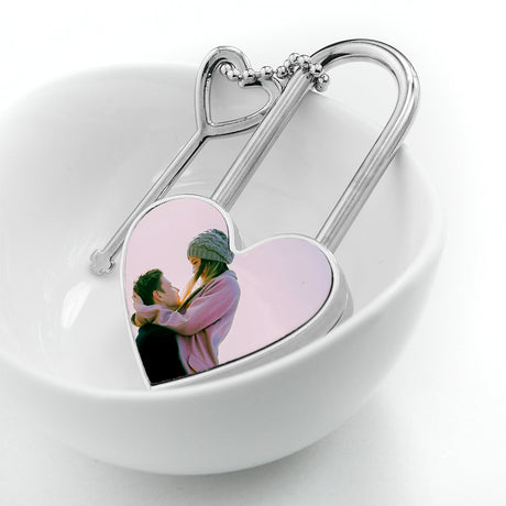 Personalised Heart Shaped Memory Padlock: 4 - Keyrings By Gift Moments