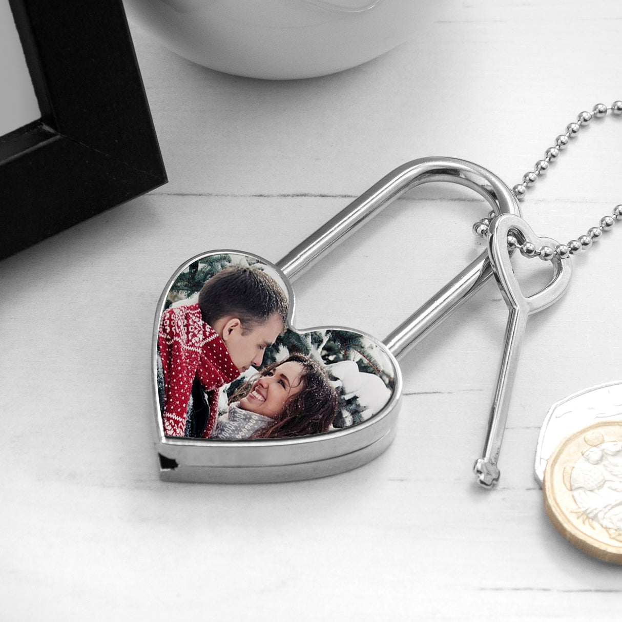 Personalised Favourite Memory Heart Padlock Default Title - Keyrings at Gift Moments