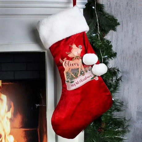 Personalised Luxury Red Christmas Stocking: 3 - Christmas Stockings By Gift Moments