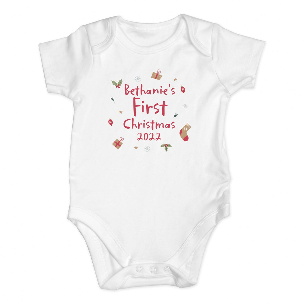 Personalised First Christmas Baby Vest 0-3 Months: 3 - Baby Clothing By Gift Moments