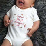 Personalised First Christmas Baby Vest 0-3 Months: 1 - Baby Clothing By Gift Moments