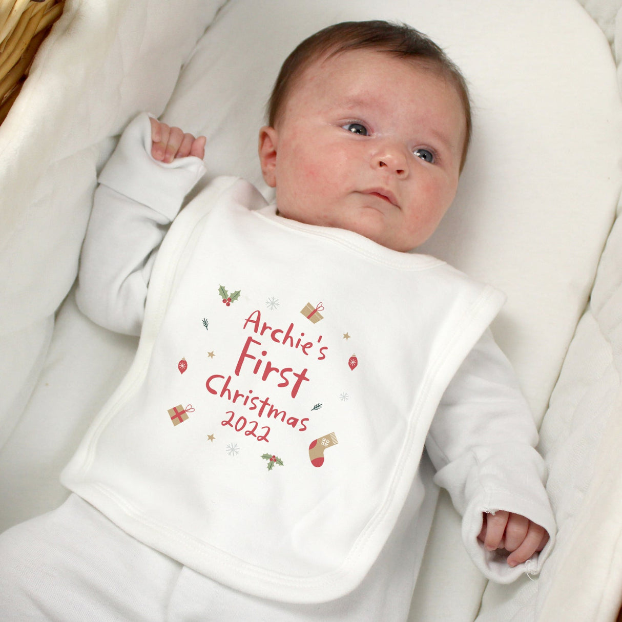 Personalised First Christmas Bib for Baby: 1 - Baby Clothing By Gift Moments