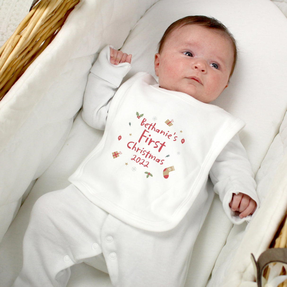 Personalised First Christmas Bib for Baby: 2 - Baby Clothing By Gift Moments