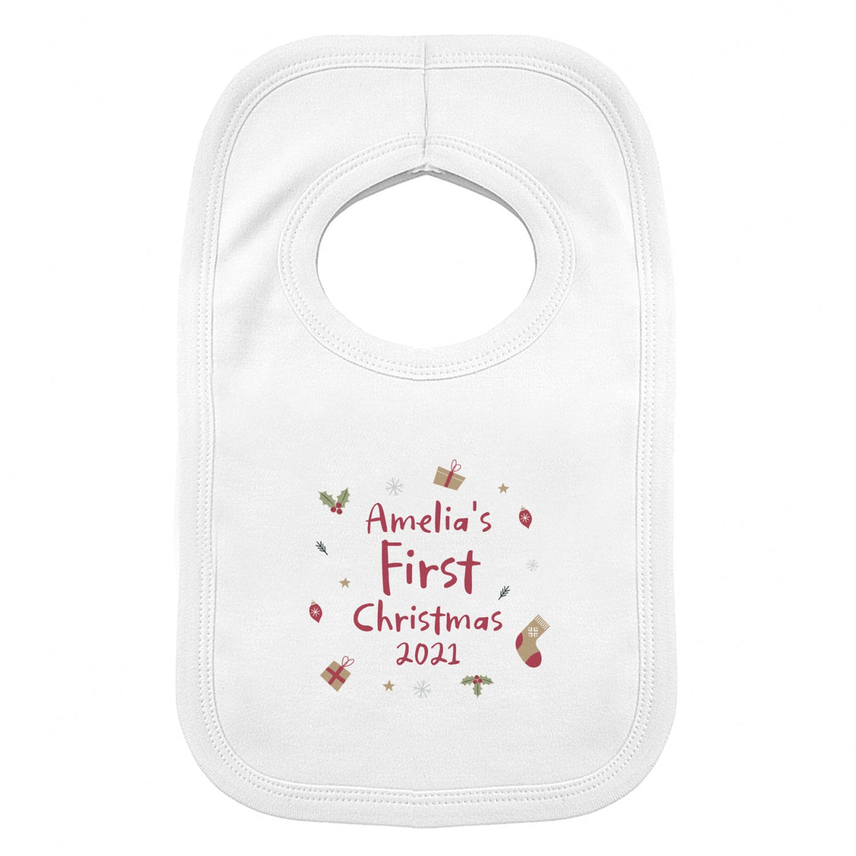 Personalised First Christmas Bib for Baby: 4 - Baby Clothing By Gift Moments