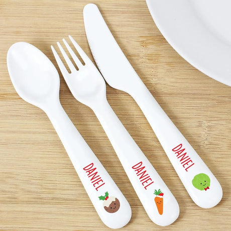 Personalised First Christmas Dinner Cutlery Set: 1 - Cutlery Sets By Gift Moments