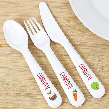 Personalised First Christmas Dinner Cutlery Set: 2 - Cutlery Sets By Gift Moments