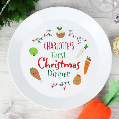 Personalised First Christmas Dinner Plate: 2 - Tableware By Gift Moments