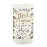 Personalised First Christmas LED Candle Gift: 4 - LED Lighting By Gift Moments