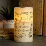 Personalised First Christmas LED Candle Gift: 1 - LED Lighting By Gift Moments