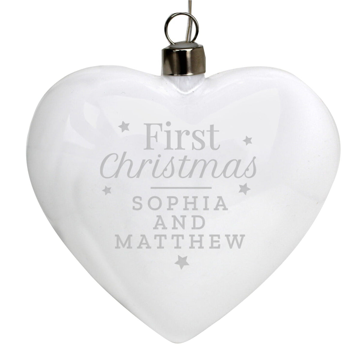 Personalised First Christmas LED Glass Heart: 4 - LED Lighting By Gift Moments