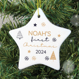 Personalised First Christmas Star Decoration: 2 - Christmas Decorations By Gift Moments