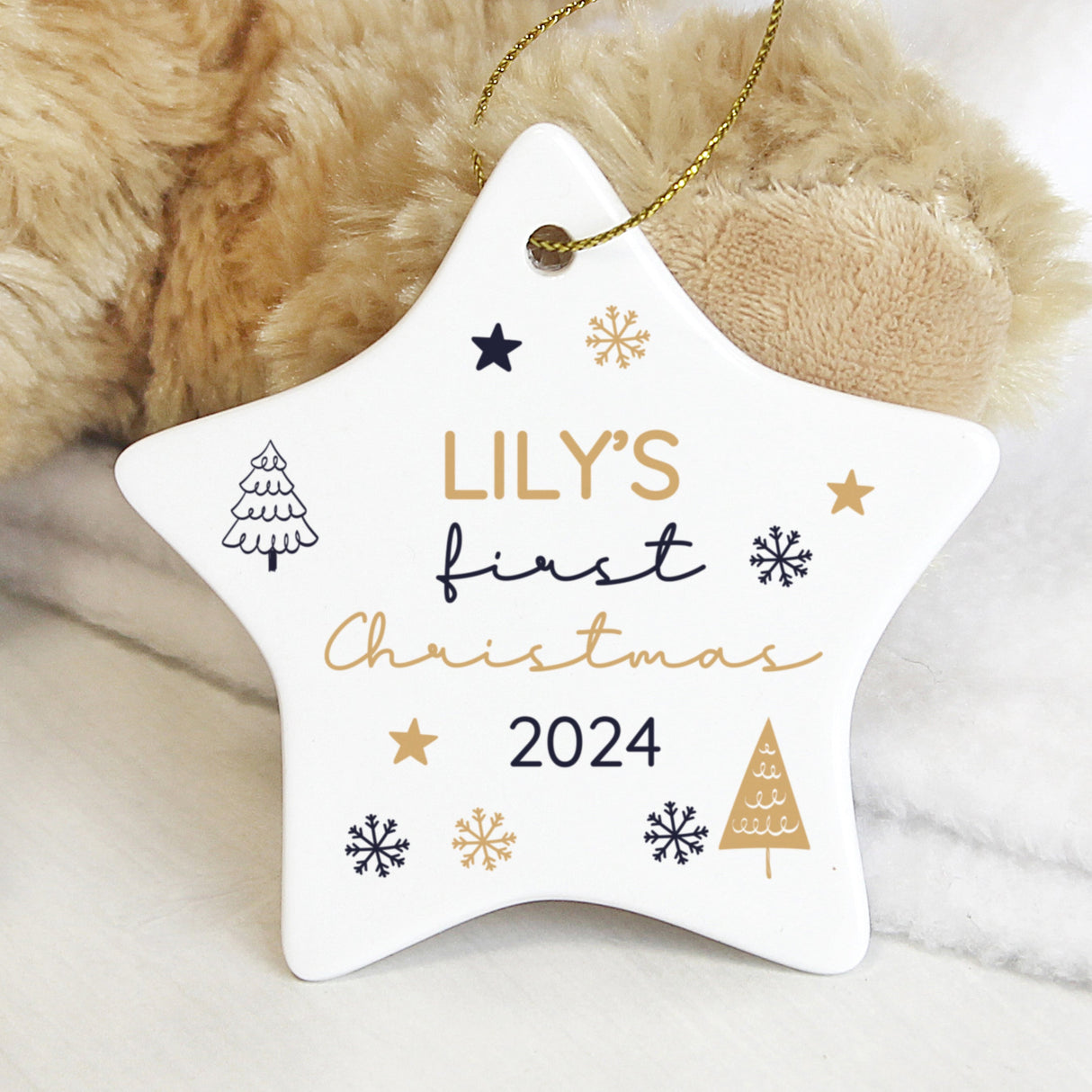 Personalised First Christmas Star Decoration: 3 - Christmas Decorations By Gift Moments