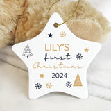 Personalised First Christmas Star Decoration: 3 - Christmas Decorations By Gift Moments