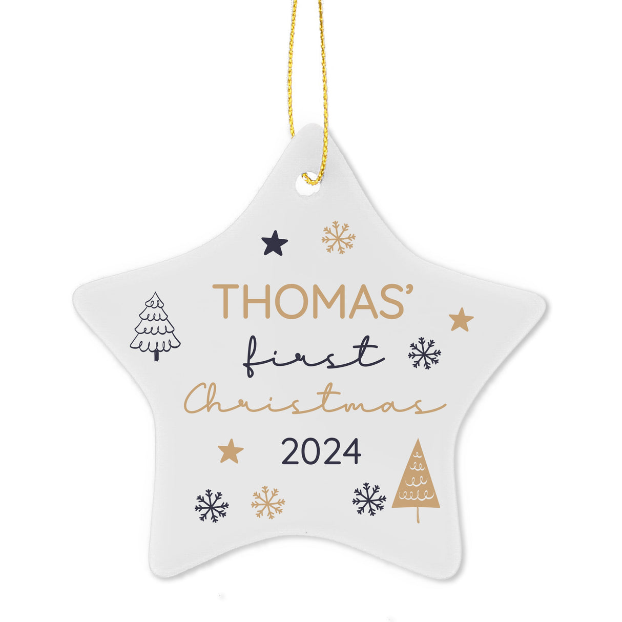 Personalised First Christmas Star Decoration: 5 - Christmas Decorations By Gift Moments