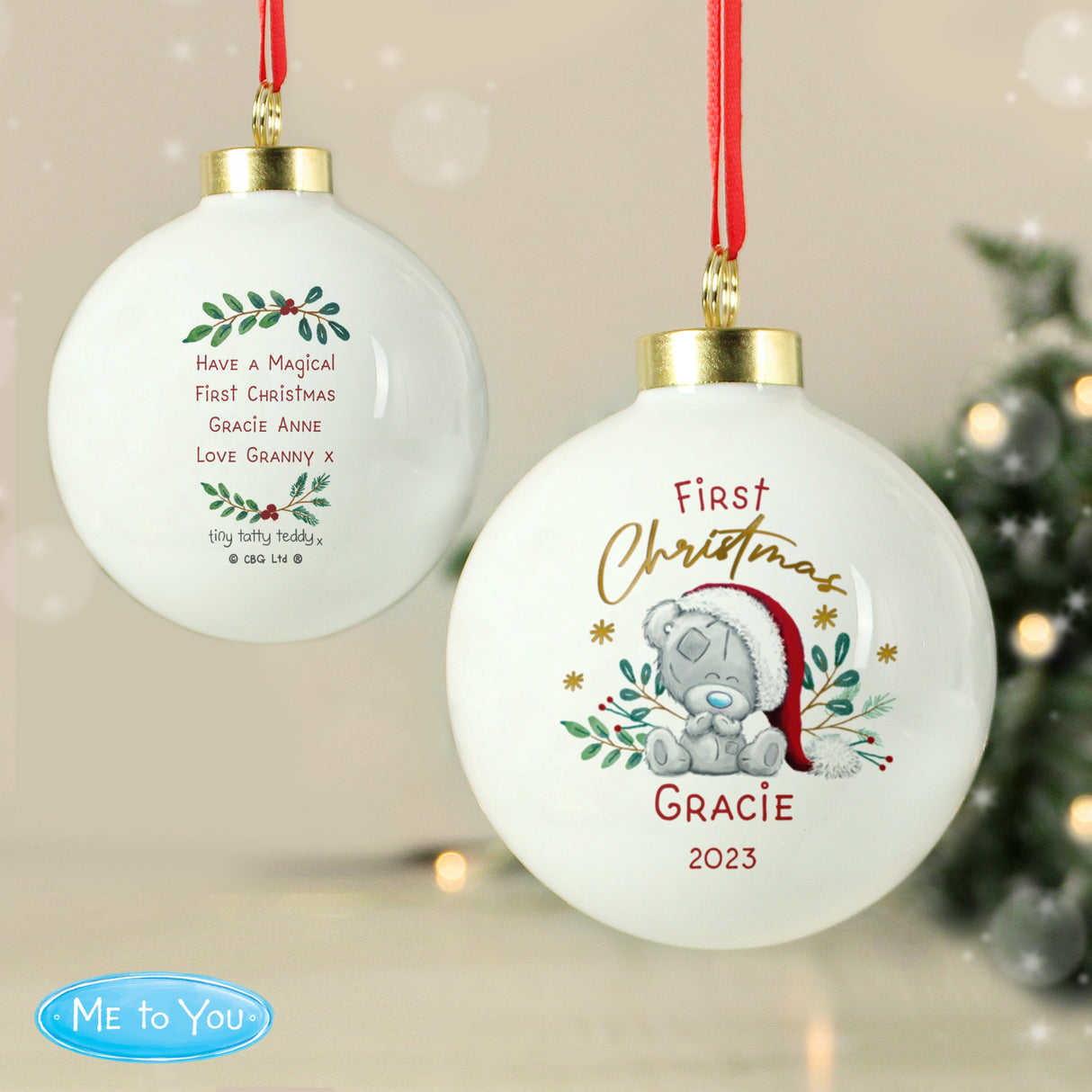 Personalised Tiny Tatty Teddy Christmas Bauble: 1 - Christmas Baubles