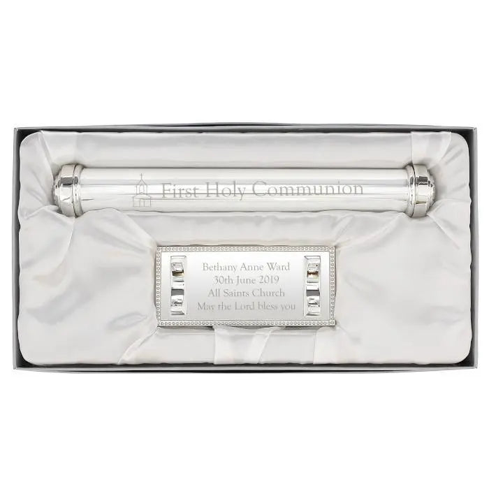 Personalised Silver Plated First Holy Communion Holder: 3 - Certificate Holders By Gift Moments