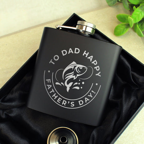 Personalised Stainless Steel Fishing Hip Flask: 3 - Hip Flasks By Gift Moments