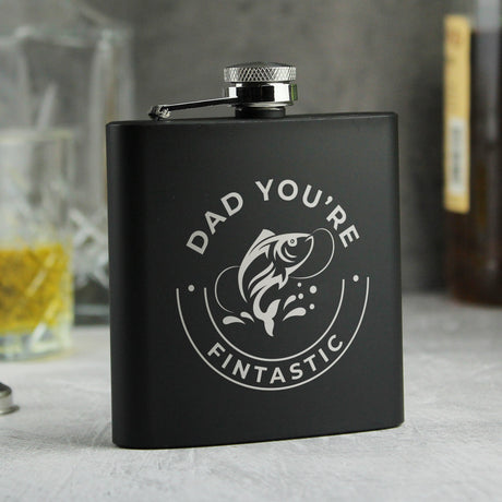 Personalised Stainless Steel Fishing Hip Flask: 1 - Hip Flasks By Gift Moments