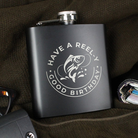 Personalised Stainless Steel Fishing Hip Flask: 6 - Hip Flasks By Gift Moments