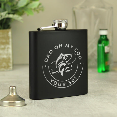 Personalised Stainless Steel Fishing Hip Flask: 4 - Hip Flasks By Gift Moments