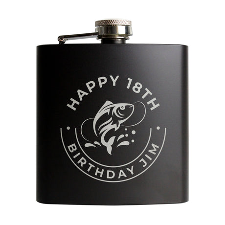 Personalised Stainless Steel Fishing Hip Flask: 5 - Hip Flasks By Gift Moments