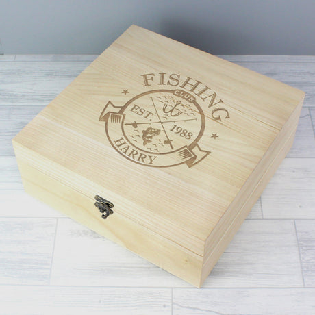 Personalised Fishing Club Keepsake Box: 2 - Keepsake Boxes By Gift Moments