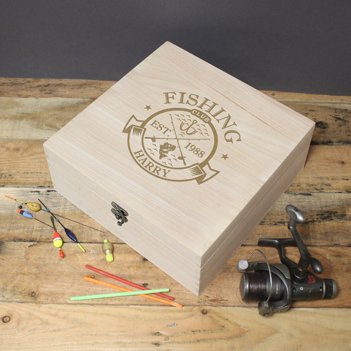 Personalised Fishing Club Keepsake Box: 1 - Keepsake Boxes By Gift Moments