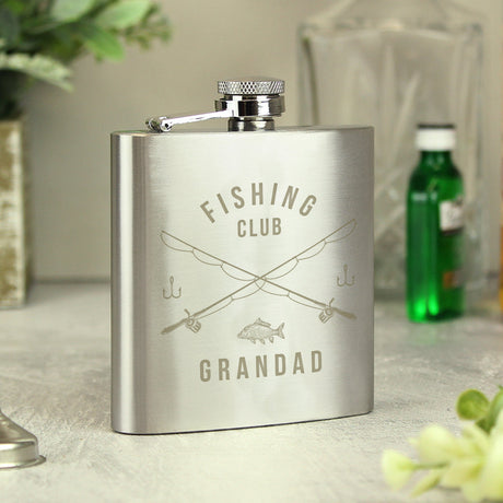 Personalised Fishing Club Hip Flask: 6 - Hip Flasks By Gift Moments