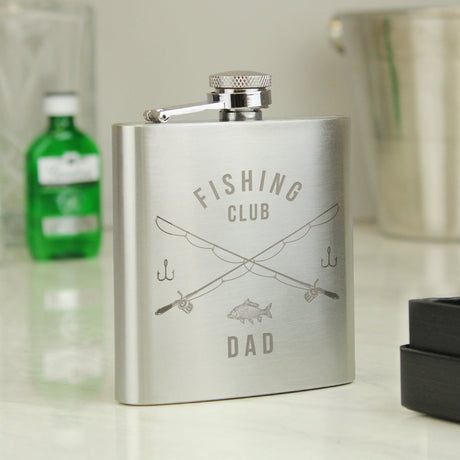 Personalised Fishing Club Hip Flask: 1 - Hip Flasks By Gift Moments