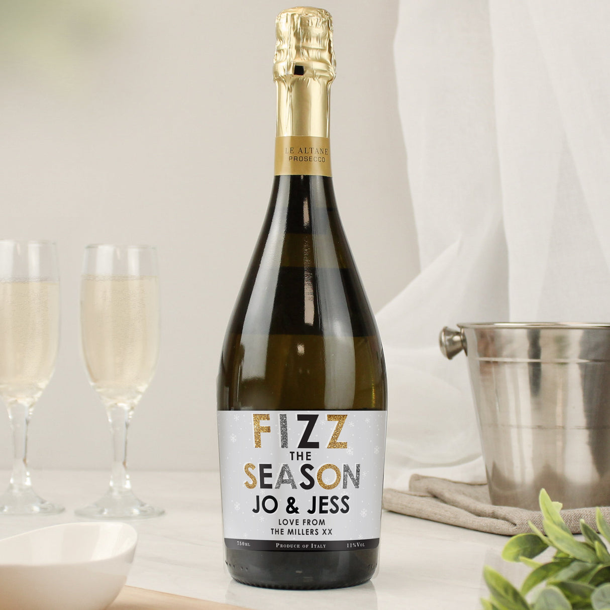 Personalised Fizz The Season Prosecco Bottle: 1 - Prosecco By Gift Moments