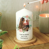 Personalised Floral Abstract Photo Candle: 1 - Candles By Gift Moments