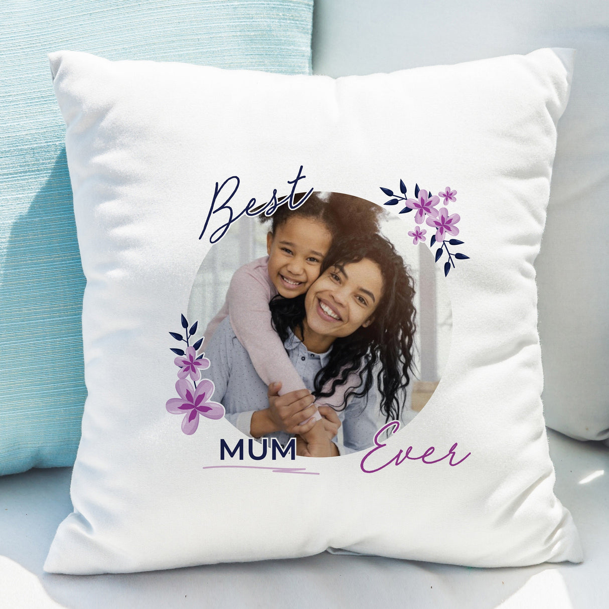 Personalised Floral Photo Upload Cushion: 1 - Cushions By Gift Moments