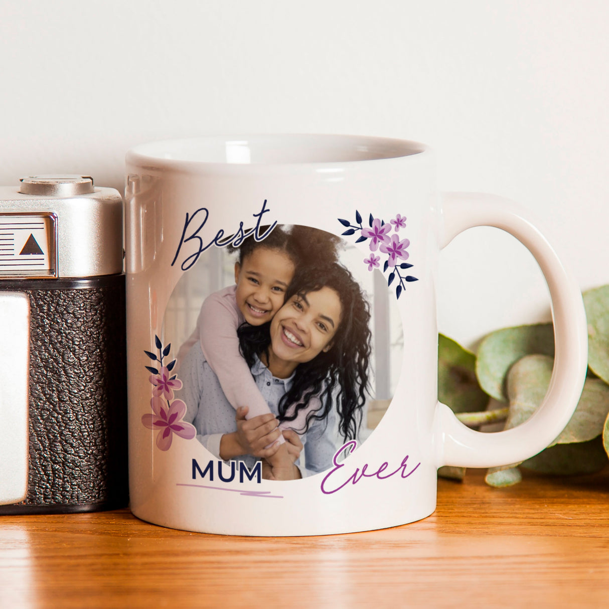 Personalised Floral Photo Upload Mug: 2 - Mugs By Gift Moments