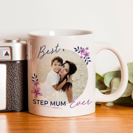 Personalised Floral Photo Upload Mug: 3 - Mugs By Gift Moments