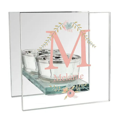 Personalised Floral Bouquet Tea Light Holder: 2 - Candle Holders By Gift Moments