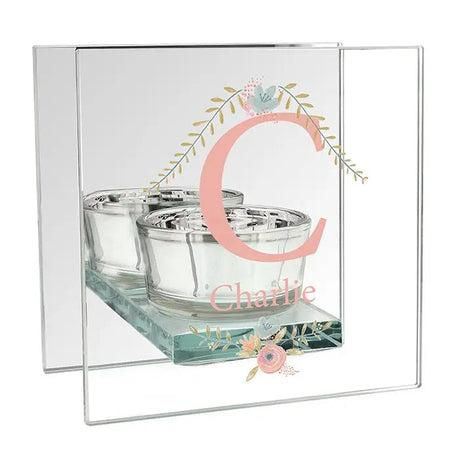 Personalised Floral Bouquet Tea Light Holder: 4 - Candle Holders By Gift Moments