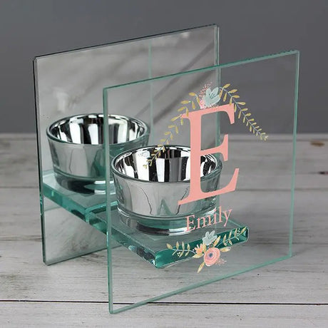 Personalised Floral Bouquet Tea Light Holder: 3 - Candle Holders By Gift Moments