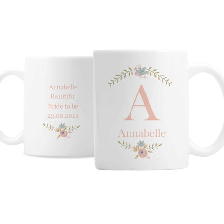 Personalised Floral Bouquet Ceramic Mug: 3 - Mugs By Gift Moments