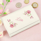 Personalised Cream Leather Floral Purse: 5 - Bags & Purses By Gift Moments