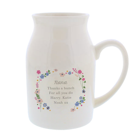 Personalised Floral Ceramic Jug Vase: 5 - Vases By Gift Moments