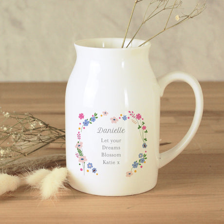 Personalised Floral Ceramic Jug Vase: 4 - Vases By Gift Moments