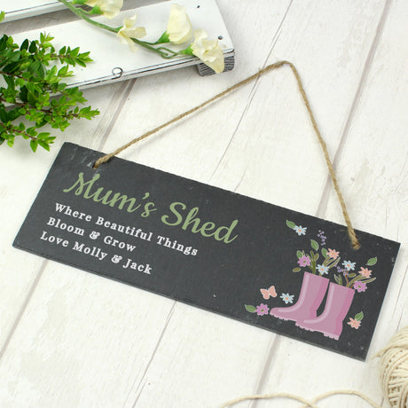 Personalised Floral Garden Slate Sign: 3 - Signs & Plaques By Gift Moments