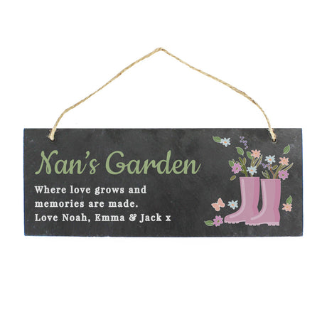 Personalised Floral Garden Slate Sign: 5 - Signs & Plaques By Gift Moments