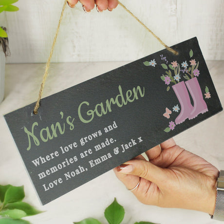 Personalised Floral Garden Slate Sign: 2 - Signs & Plaques By Gift Moments